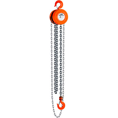 CM Series 622 Hand Chain Hoist, 2 Ton Capacity, 10Ft. Lift