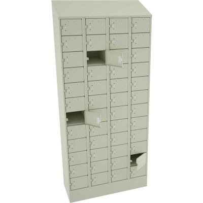 Tennsco 48 Door Welded Cell Phone Locker W/Hasp, 36"Wx15"Dx82-3/4"H, Putty, Assembled