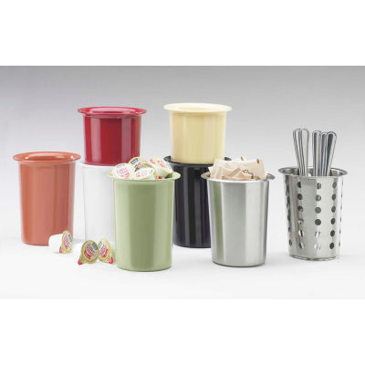 Cal-Mil 1017-15 Utensil / Condiment Cylinders 4-1/2" Dia. X 5-1/2" H White - Pkg Qty 3
