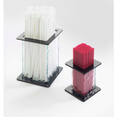Cal-Mil 1228 Faux Glass Stir Sick / Straw Holder 3-1/2"W x 3-1/2"D x 3-1/2"H - Pkg Qty 6