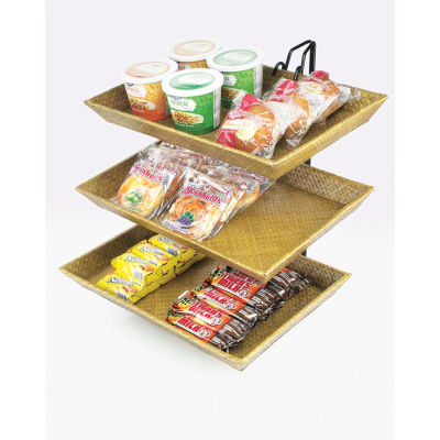 Cal-Mil 1290-3 3 Tier Bamboo Tray Merchandiser 18"W x 19"D x 22"H