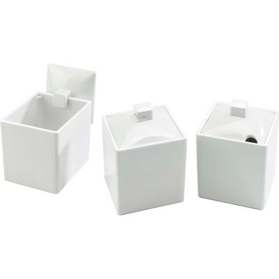 Cal-Mil 1432-15N Melamine Square Jar with Notched Lid 4"W x 4"D x 4"H