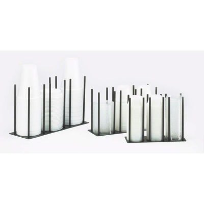 Cal-Mil 1516-2-13 Ramekin / Lid Organizer Up to 3" Diameter 8-1/8"W x 3"D x 6"H Black