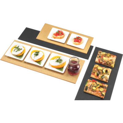 Cal-Mil 1530-616-13 Rectangle Flat Bread Board 16"L x 6"W x 1/4"H Black - Pkg Qty 3