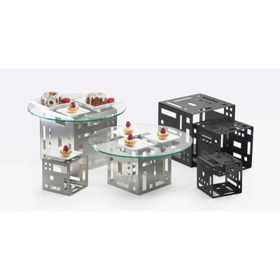 Cal-Mil 1607-9-13 Squared Cube Riser 9"W x 9"D x 9"H Black