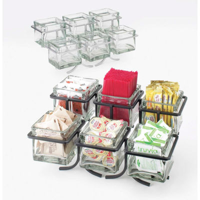 Cal-Mil 1809-13 Iron 6 Glass Jar Display 14"W x 9"D x 7"H Black