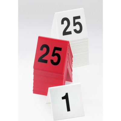 Cal-Mil 227-2 Break Resistant Number Tents #51 to 75 White 3"W x 3"H