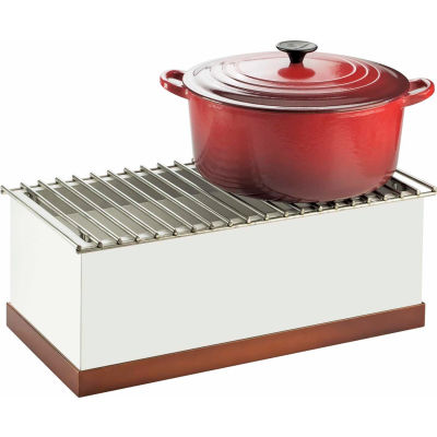 Cal-Mil 3012-55 Luxe Chafer Alternative 12" x 22" White and Stainless Steel