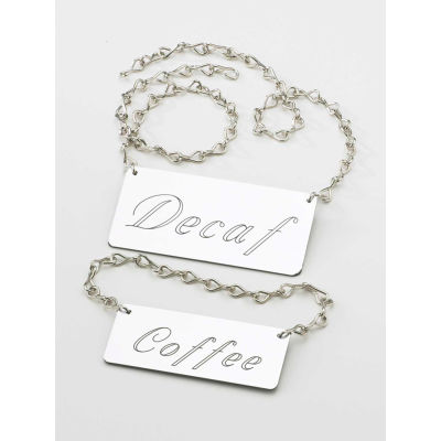 Cal-Mil 618-3 Hot Water Urn Chain Signs 4"W x 2"H - Pkg Qty 12