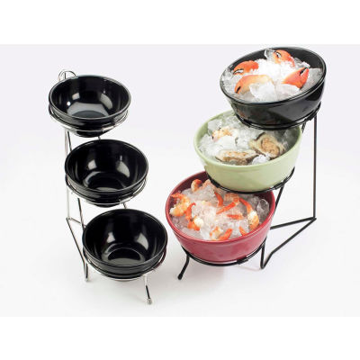 Cal-Mil C1222-8 3 Tier Round Bowl Display For 8" Dia. Bowls Black