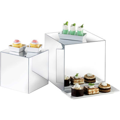 Cal-Mil MC700 Set of 3 Mirror Cube Risers 8", 10", 12"