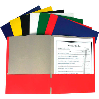 C-Line Products Recycled Two-Pocket Paper Portfolios, Assorted (Color May Vary) - Pkg Qty 100