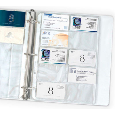 C-Line Products Business Card Holder, Poly without Tabs, Holds 20 Cards/Page, 11 1/4 x 8 1/8, 10/PK - Pkg Qty 7