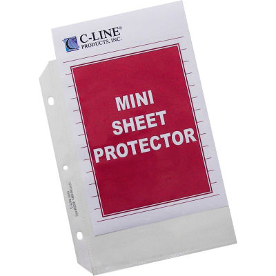 C-Line Products Heavyweight Polypropylene Sheet Protector, Mini, Clear, 8 1/2 x 5 1/2, 50/BX - Pkg Qty 2