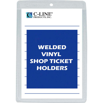 C-Line Products Vinyl Shop Ticket Holder, Both Sides Clear, 5 x 8, 50/BX