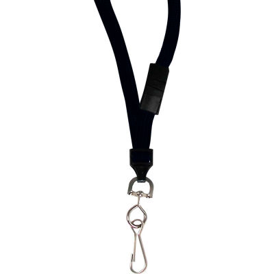 C-Line Products Breakaway Lanyards, Swivel Hook, Black, 12/BX