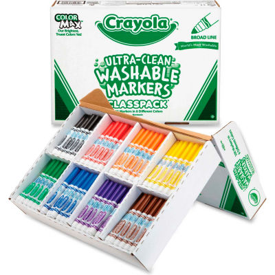 Crayola® Washable Markers Classpack, 8 Assorted Colors, 200/Box