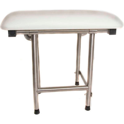 CSI Bathware 28" x 16" Rectangular Folding Padded Shower/Bath Seat, White - SEA-SD2816-NH-PA