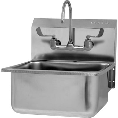 Sani-Lav® 525FL-0.5 Wall Mount Sink With Faucet, Low-Flow 0.5 GPM