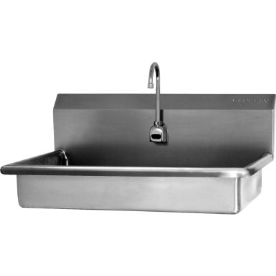 SANI-LAV 5A1B-0.5 ADA Compliant Wall Mount Sink With Battery Sensor Faucet, Low-Flow 0.5 GPM