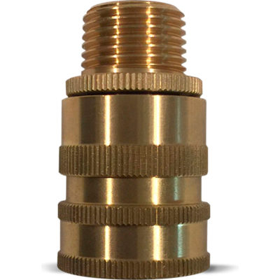 Sani-Lav® N18 Quick Disconnect Hose Adapter, Brass, 1/2” MNPT x 3/4” FGHT