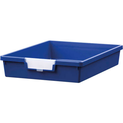 Certwood Standard Width Single Depth Storage Tote Tray CE1950PB - 16-3/4"L x 12-5/16"W x 3"H Blue - Pkg Qty 10