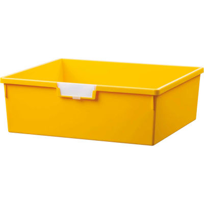 Certwood Extra Wide Double Depth Storage Tote Tray CE1958PY - 16-3/4"L x 18-1/2"W x 6"H Yellow - Pkg Qty 5