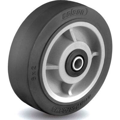 Colson Soft Performa Rubber 6"x2" Flat Tread Wheel 1/2" Delrin Bearing 5-6-451 