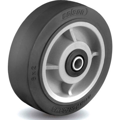 Colson® 2 Series Wheel 5.00006.459.2 WS - 6 x 2 Performa Rubber 1/2 Straight Roller Bearing