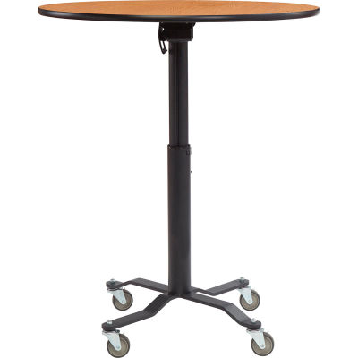 Café Time II Table - 36"W x 30"-42"H - Round - Laminate Top with MDF Core - Montana Walnut