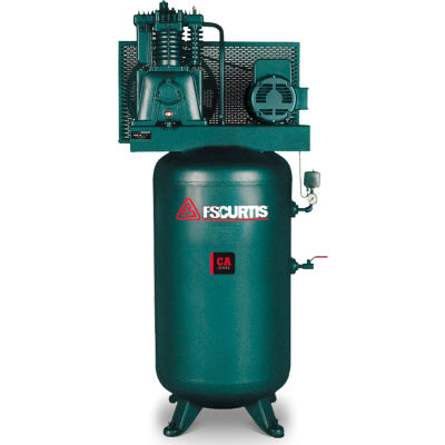 FS-Curtis FCA07E57V8S-A2L1XX, 7.5 HP, Two-Stage Comp., 80 Gal, Vert., 175 PSI, 23.2CFM, 1-Phase 230V