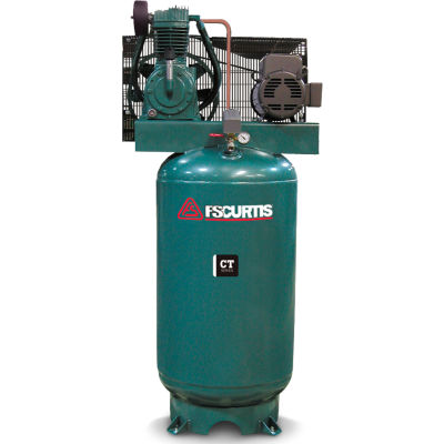 FS-Curtis FCT05C55V8S-A3L1XX, 5 HP, Two-Stage Comp., 80 Gallon, Vert., 175PSI, 17.8CFM, 3-Phase 230V
