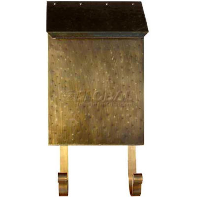 Provincial Series Vertical Wall Mount Mailbox in Hammered Antique Brass