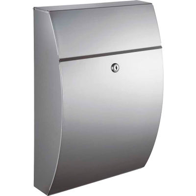 Winfield Series Glacial Wall Mount Locking Mailbox WF-0906A Stainless Steel