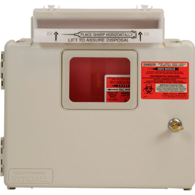 Covidien SharpStar Wall Mount In-Room Sharps Cabinet with 5-Quart Sharps Container, Beige