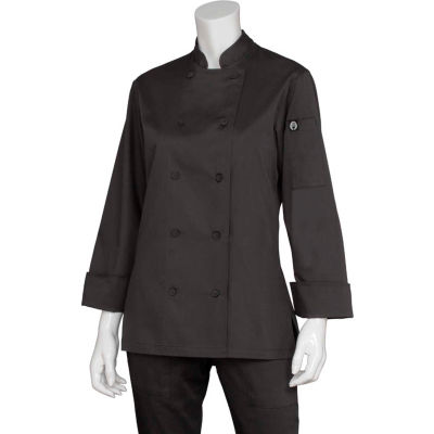 Chef Works® Marbella Women's Chef Coat, Black, S - CWLJBLKS