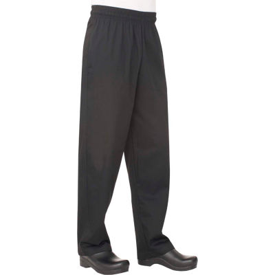 Chef Works® Basic Baggy Black Chef Pants, S - NBBP000S