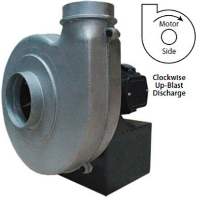 Americraft Hazardous Location Blower, HADP12, 1 HP, 3 PH, Explosion Proof, CW, Upblast