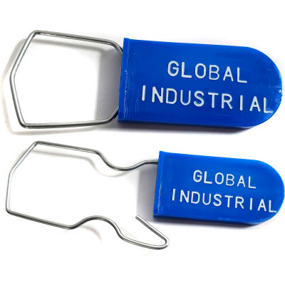 Global Industrial Wire Hasp One Piece Padlock Seal, Blue, 1000/Pack