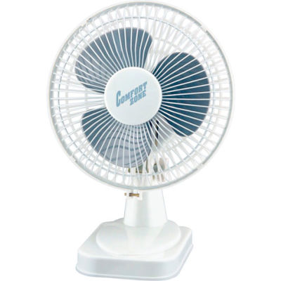 Comfort Zone® CZ6D 6- Inch Desk Fan, White - Pkg Qty 12