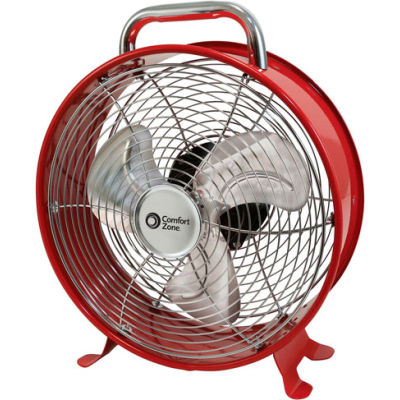 Comfort Zone® CZDR12AS 12 Inch Decorative Metal Drum Fan, 4 pack, Assorted Colors - Pkg Qty 4