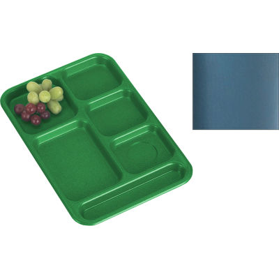 Cambro PS1014414 - School Tray, 10" x 14" 6 Compartment, Teal - Pkg Qty 24