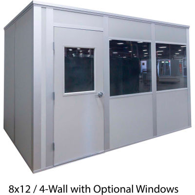 Porta-King Inplant Office, Gray Vinyl Int & Gray Stl Ext, 16x16, 4-Wall, Class A Fire & STC27 Sound