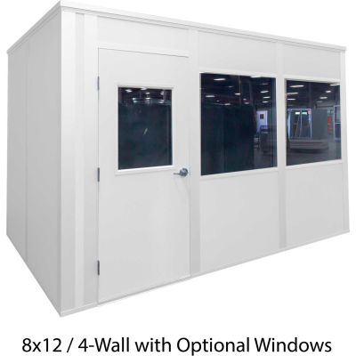 Porta-King Inplant Office, White Vinyl Int & Ext, 12x24, 4-Wall, Class C Fire & STC27 Sound