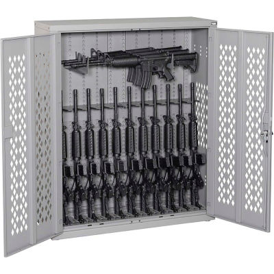 Datum Argos Gun Cabinet AWC50H12R-2 - Holds 12 Rifles & 3 Horizontal Rifles 42x15x45 Battleship Gray