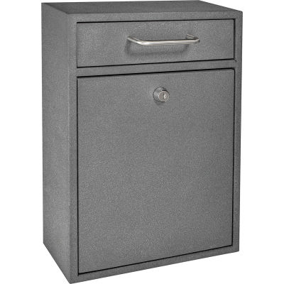 Mail Boss Epoch Wall Mount Locking Drop Box 7415 11-1/4"W x 4-3/4"D x 16-1/4"H Granite