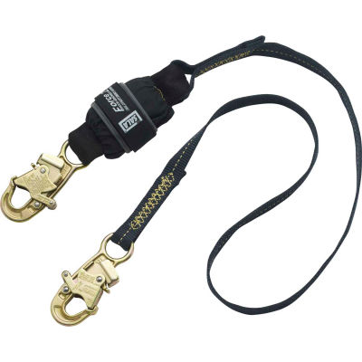 3M DBI-SALA® Force2 1246337 6' Shock Absorbing Lanyard, Single-Leg, Snap Hooks