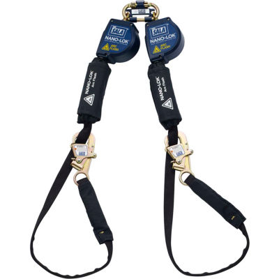 Nano-Lok™ Arc Flash Tie-Back Twin-Leg Self Retracting Lifeline, Wrap Bax Hook, 11'
