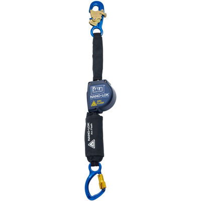 DBI-SALA® Nano-Lok™ Arc Flash Self Retracting Lifeline W/Anchor Hook, Carabiner, 8'