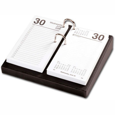 DACASSO® Classic Black 3.5" x 6" Calendar Holder with Silver Accents